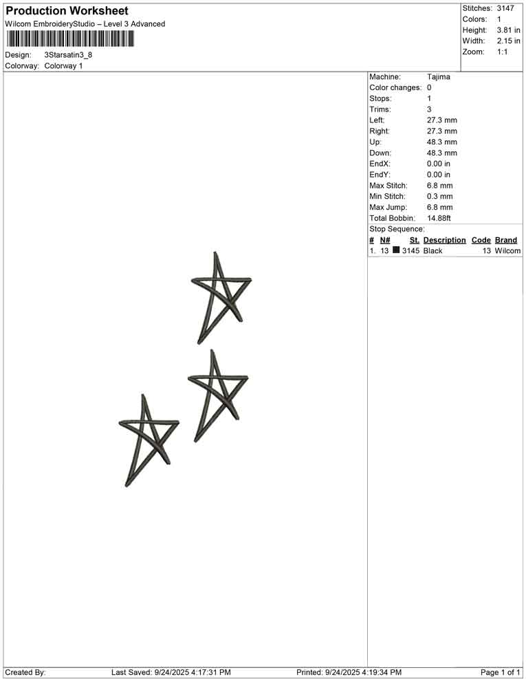 3 star satin