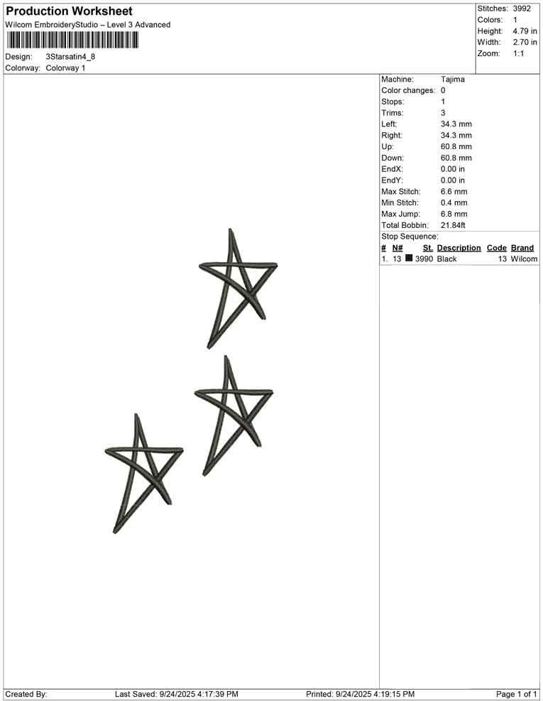 3 star satin