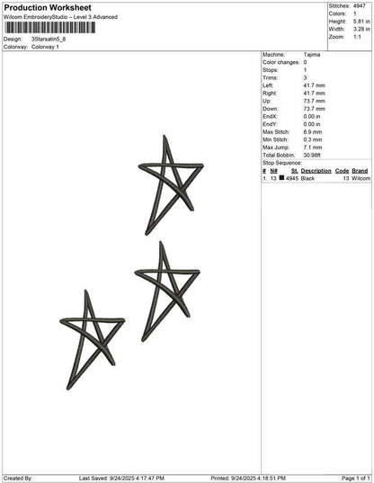 3 star satin