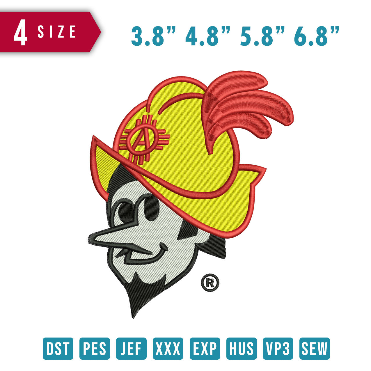 ABQ Dukes Red Applique