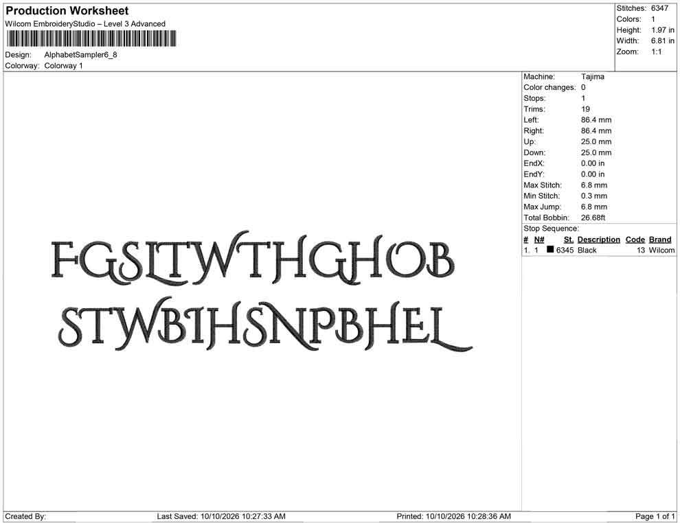 Alphabet Sampler