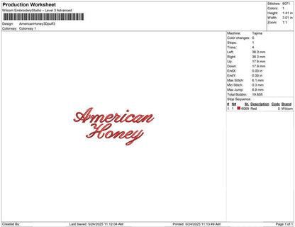 American Honey 3D puff