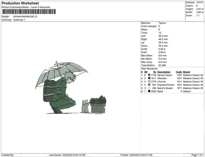 Anime Umbrella Cat