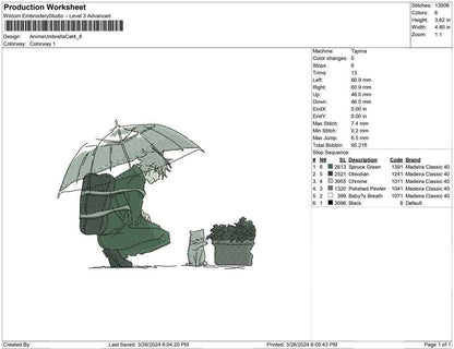 Anime Umbrella Cat