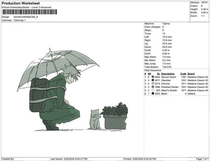 Anime Umbrella Cat