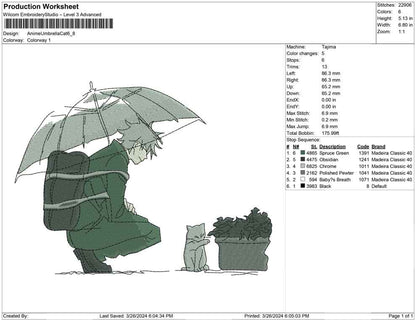 Anime Umbrella Cat