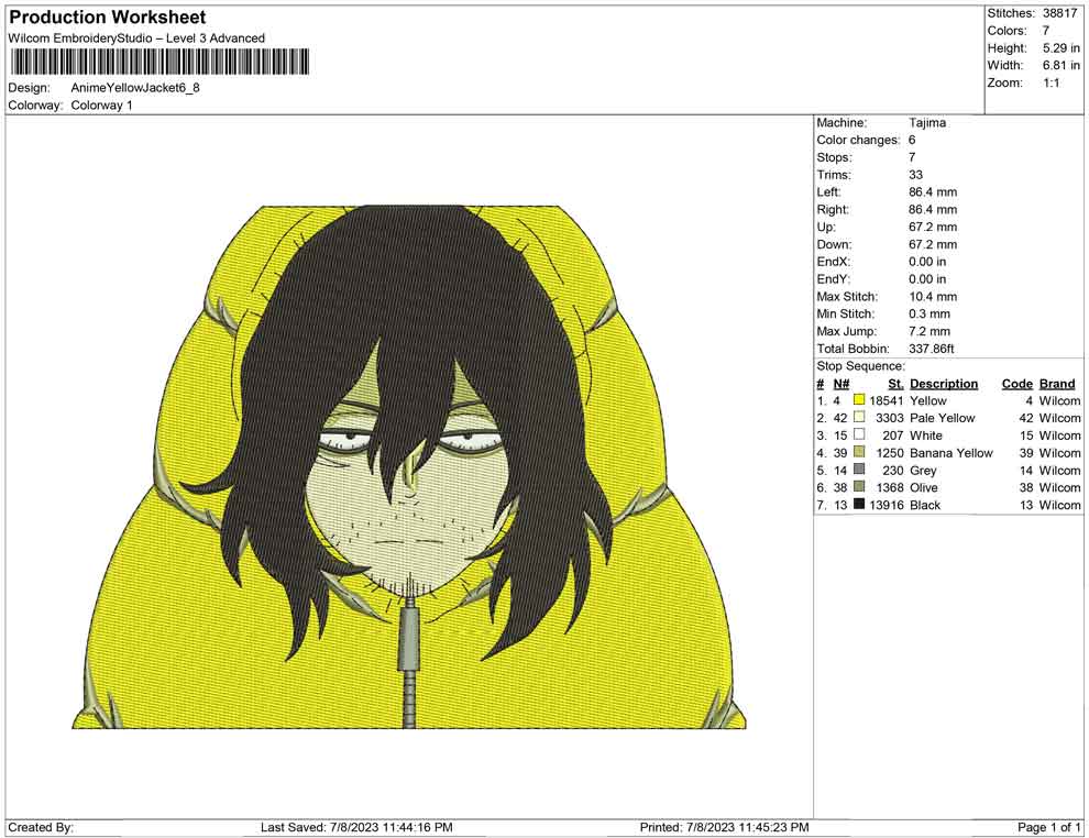 Anime yellow Jacket