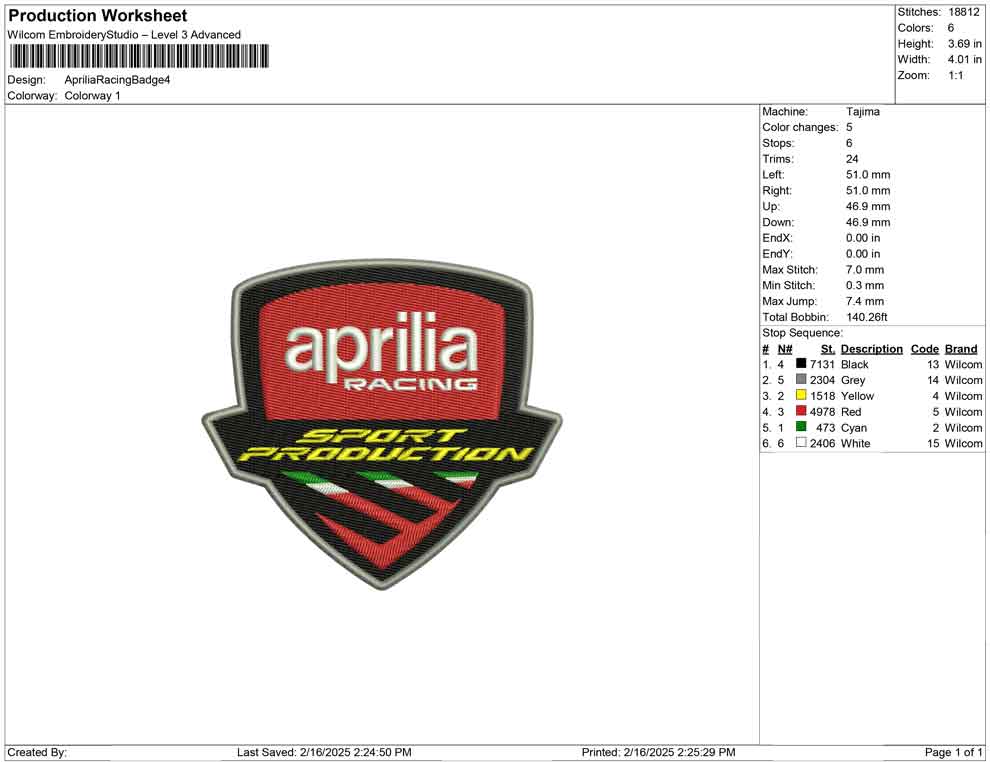 Aprilia Racing Badge