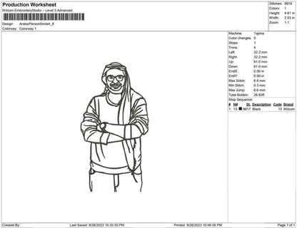 Arabic Person Line Art