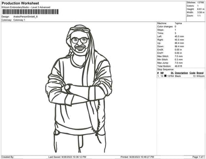 Arabic Person Line Art