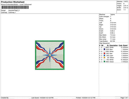 Asyrian flag panel