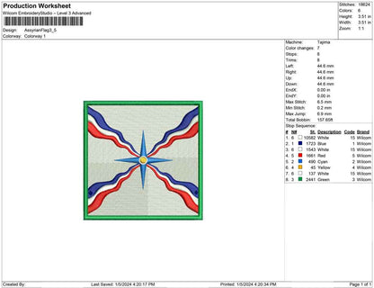 Asyrian flag panel