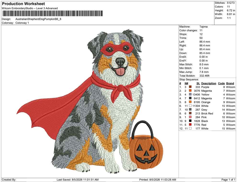 Australian Shepherd Dog Pumpkin B