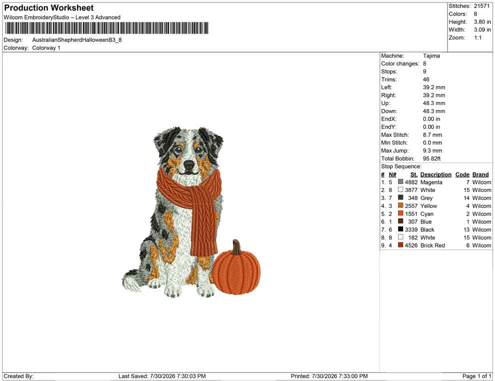Australian Shepherd Halloween B