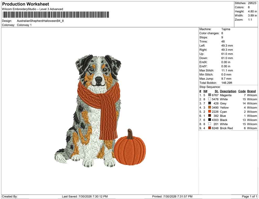 Australian Shepherd Halloween B