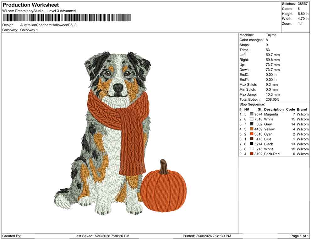 Australian Shepherd Halloween B