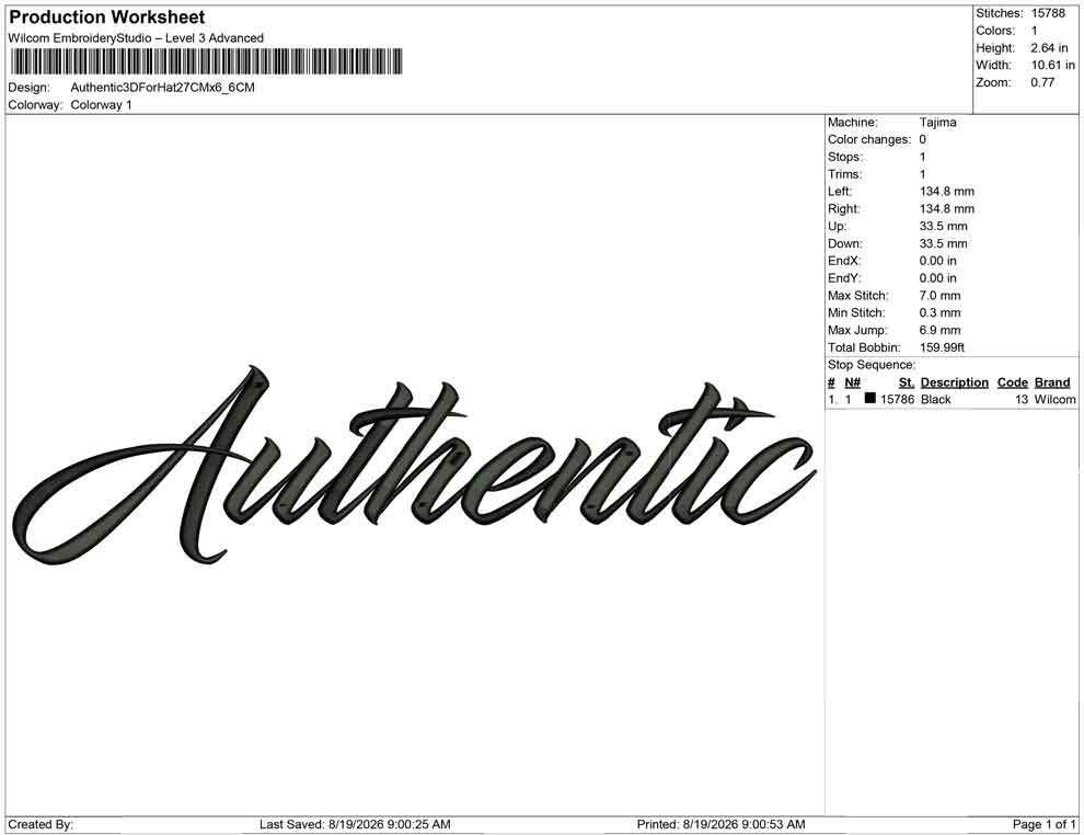 Authentic 3D For Hat