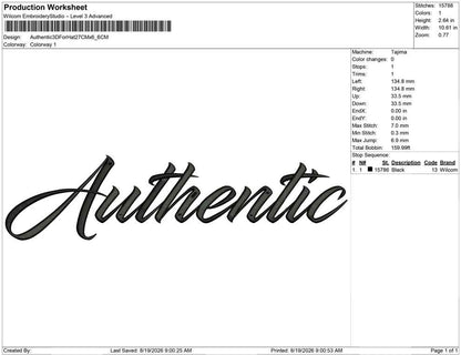 Authentic 3D For Hat