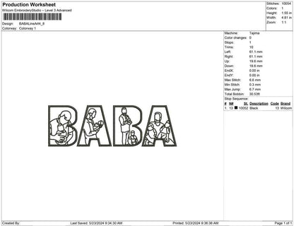 BABA Line Art