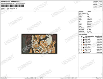 Baki face Panel