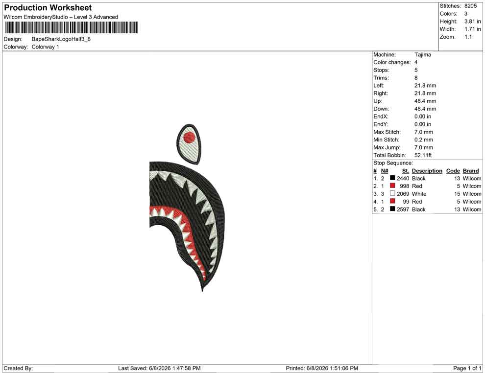 Bape Shark Logo Half