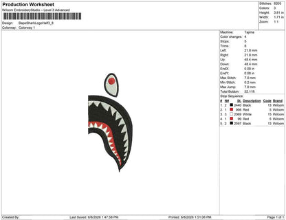Bape Shark Logo Half