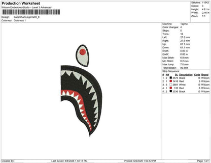 Bape Shark Logo Half