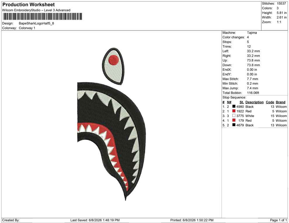 Bape Shark Logo Half
