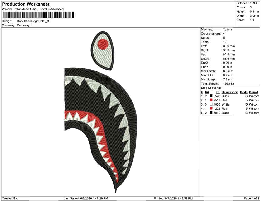 Bape Shark Logo Half