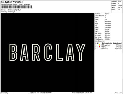 Barclay Applique