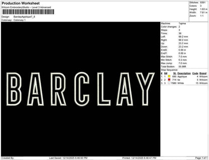 Barclay Applique