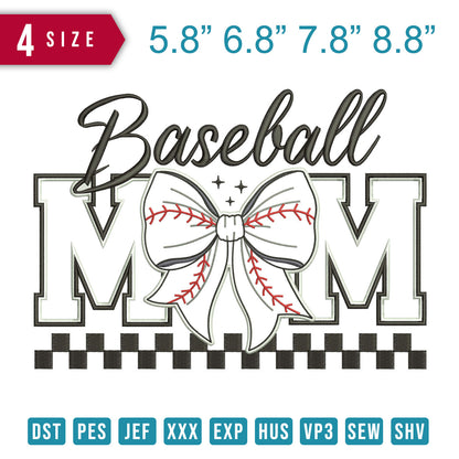 Baseball Mom Applique