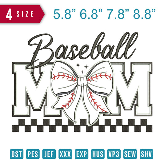 Baseball Mom Applique