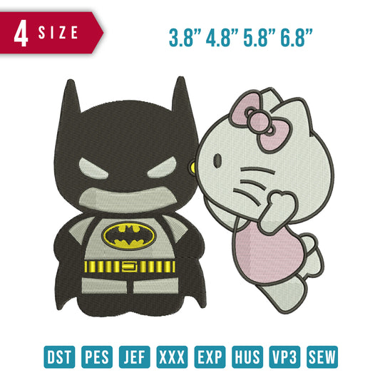 Batman hello kitty kiss