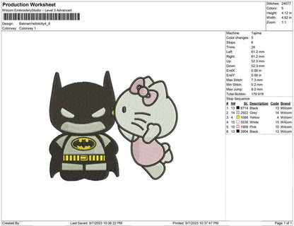 Batman hello kitty kiss