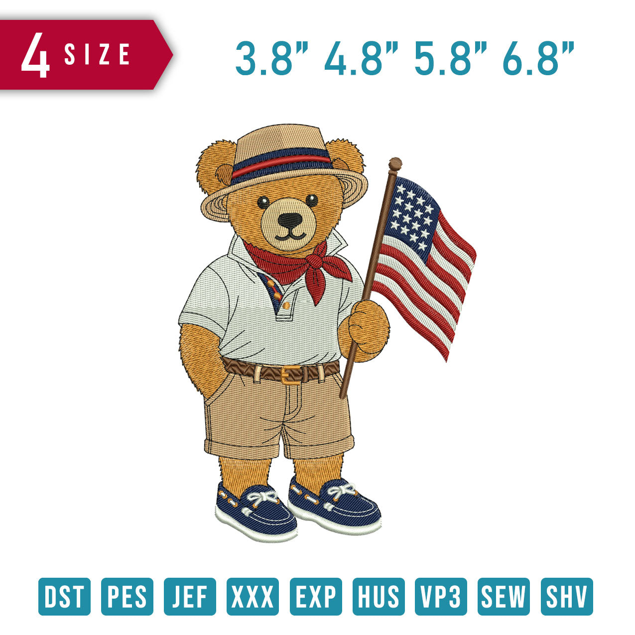 Bear American Flag