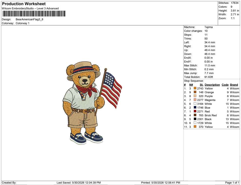 Bear American Flag