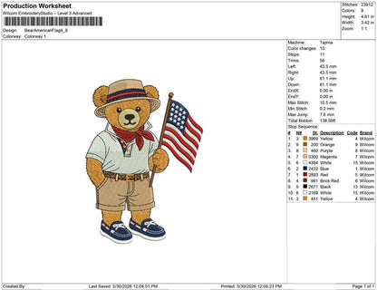 Bear American Flag