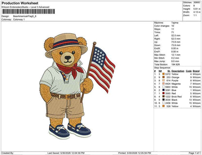 Bear American Flag