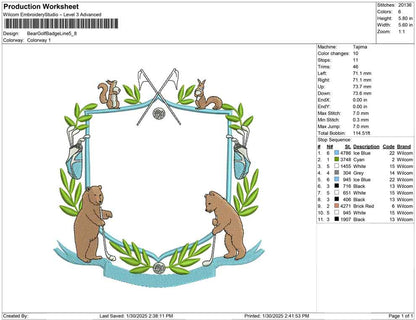 Bear Golf Badge Line