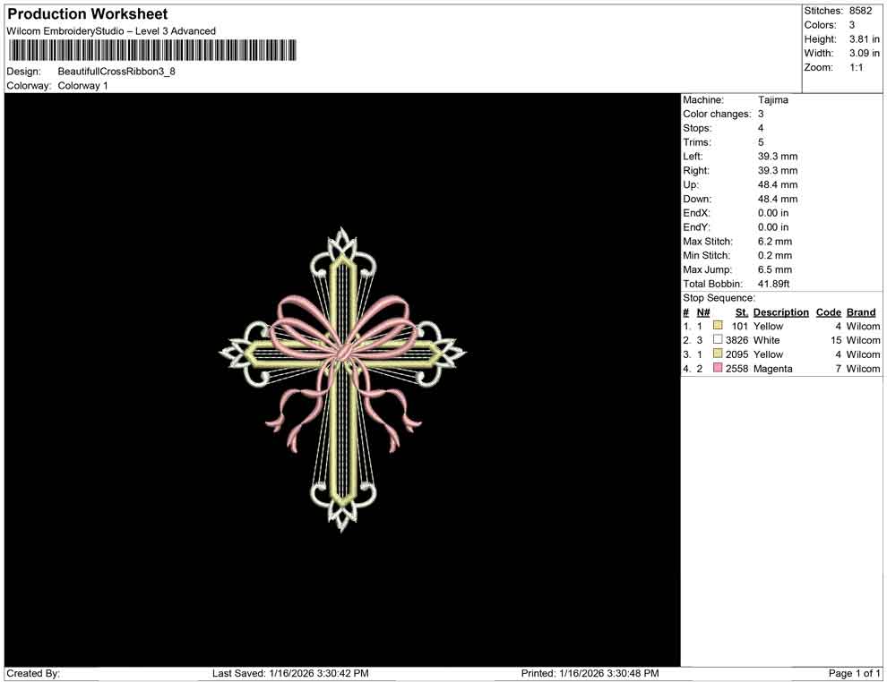 Beautifull Cross Ribbon