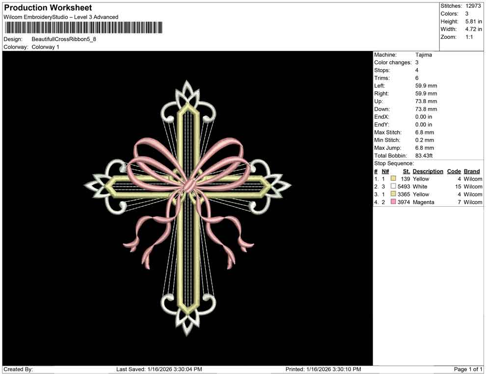 Beautifull Cross Ribbon