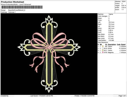 Beautifull Cross Ribbon
