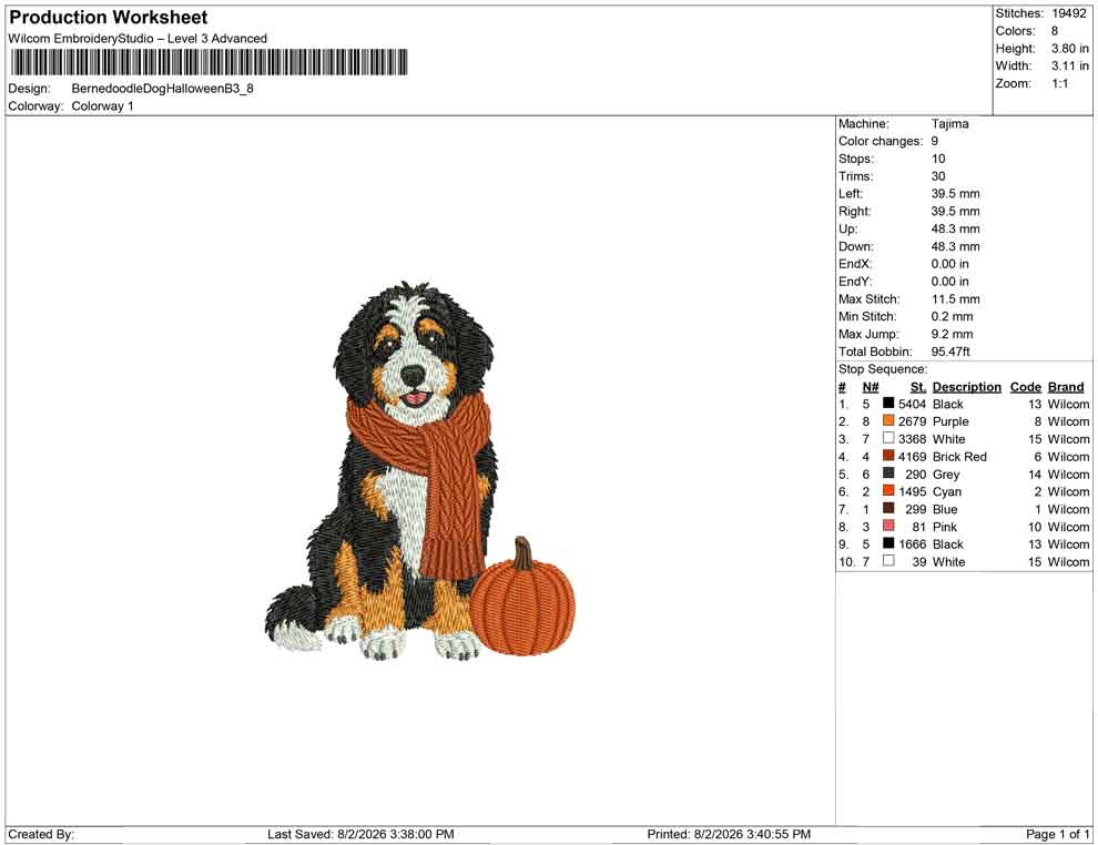 Bernedoodle Dog Halloween B