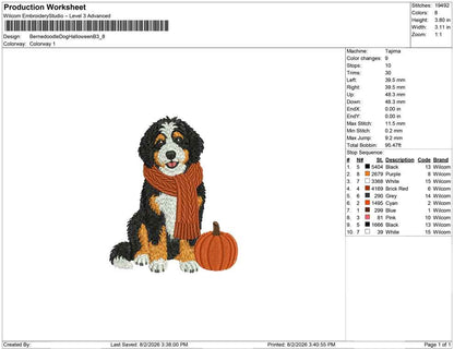 Bernedoodle Dog Halloween B