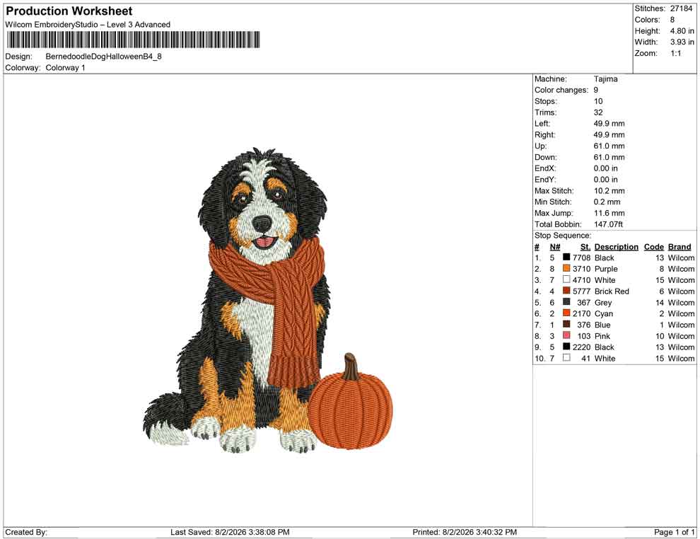 Bernedoodle Dog Halloween B