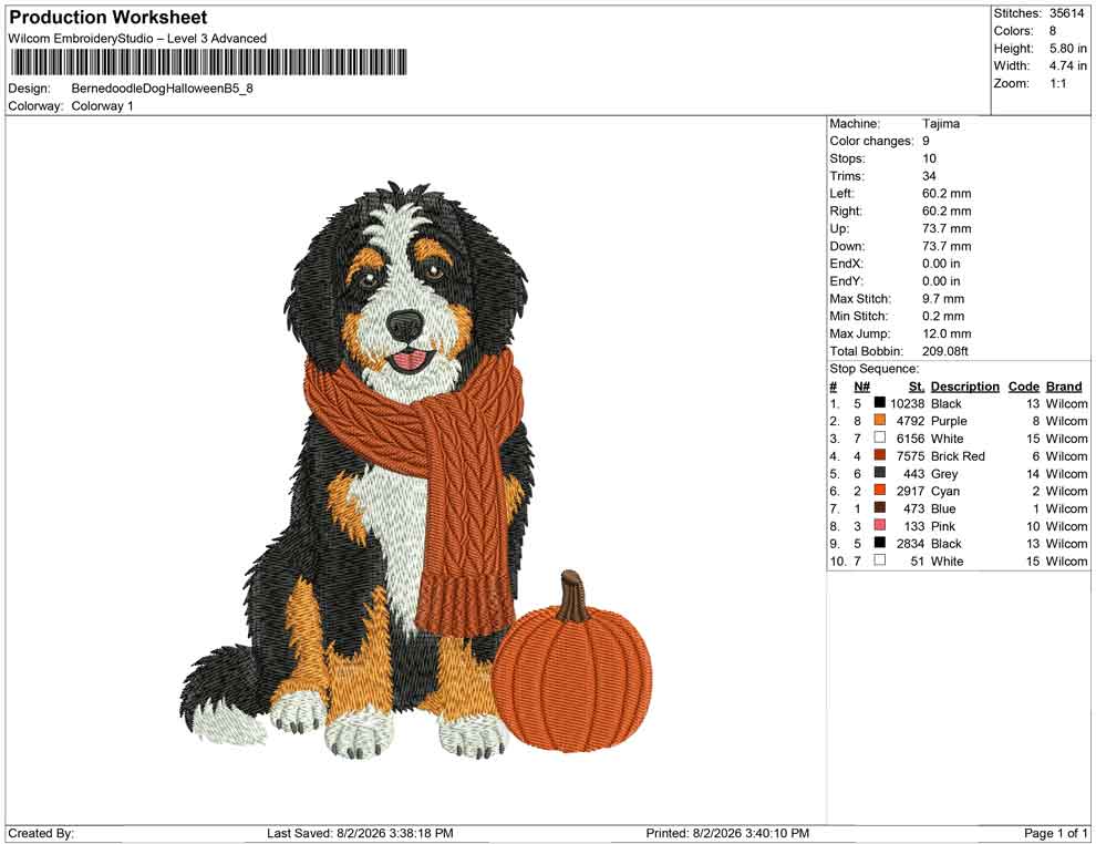 Bernedoodle Dog Halloween B