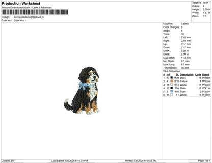 Bernedoodle Dog Ribbon