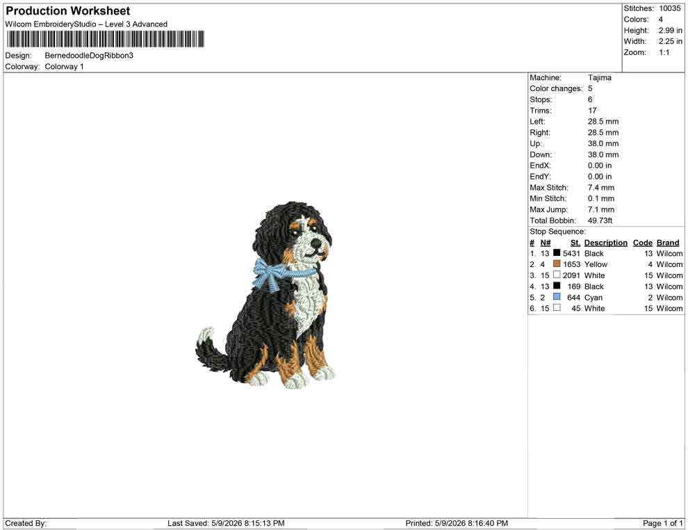 Bernedoodle Dog Ribbon