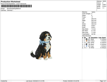 Bernedoodle Dog Ribbon